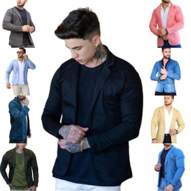 Imagem de Blazer Masculino Slim Fit Esporte Fino Elastano - Debatt, Preto, M