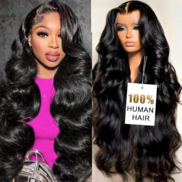 Imagem de ITODAY Peruca frontal ondulada de 76 cm, cabelo humano 100% humano, [vida útil de 2 anos], densidade HD 200% skinlike, perucas frontais de renda 33 x 10, cabelo humano pré-arrancado, [renda HD