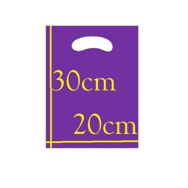 Imagem de Sacola Plástica 20X30 Roxa -Alça Boca De Palhaço- Kit 20Un