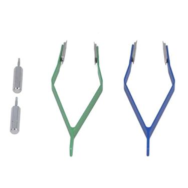 Imagem de V forma de mola barra pinça de liga de liga de liga de liga de aço profissional de mola de relógio Crown Tubo Tweezers Green Blue Multi Funcional Ferramenta para relógio de ajuste
