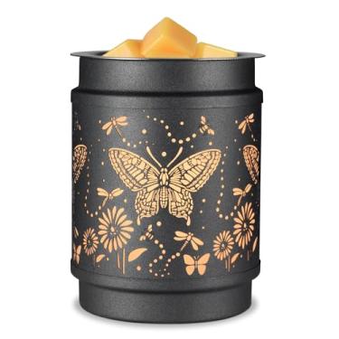 Imagem de kobodon Aquecedor de cera de metal para cera perfumada queimador de óleo 2 em 1 cera derrete como presente para mães, avós, mulheres e meninas (borboleta)