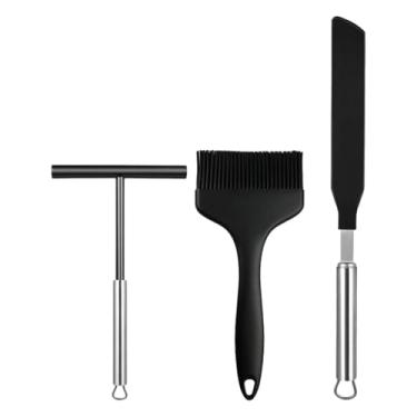 Imagem de Baoblaze Espalhador de crepe e pincel 3 peças, virador de crepe, máquina de panquecas, espalhador de tortas e ovos, acessórios de cozinha para sala de jantar