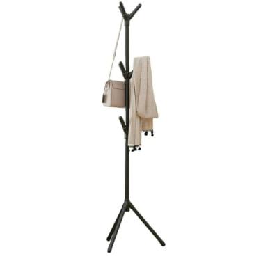 Imagem de Mancebo Cabideiro Chão Arara de Roupas com Ganchos Organizador para Roupas Bolsa Casaco(Preto (9 Ganchos))