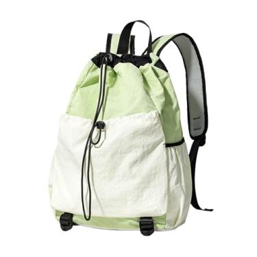Imagem de Fenteer Mochila com cordão Mochila de badminton com fecho de cordão Bolsa para raquete de tênis Bolsa grande para raquetes Acessórios para bolas Academia, Luz Verde