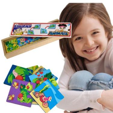 Imagem de Sequências Lógicas Animais Brinquedo Educativo em Madeira - Simque