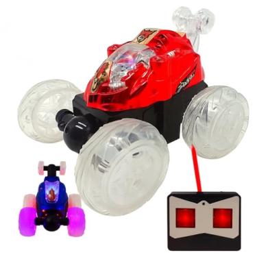 Imagem de Carro De Controle Remoto Maluco Gira 360 Luz Led Com Som e Acrobacia Cambalhota Iluminação Colorida Super Legal Toca Música Criança Feliz