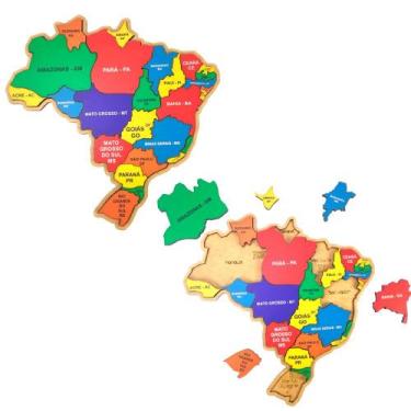 Imagem de Kit Quebra-cabeça 2 Mapas do Brasil - Drackma