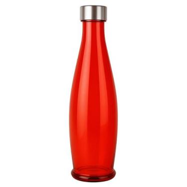 Imagem de Garrafa De Água Geladeira Suco Vidro Tampa Inox 1 Litro Vermelho - YAZ