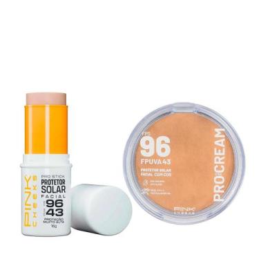 Imagem de Kit Protetor Solar Pink Cheeks - Pro Stick Pro10 Multifuncional com Co