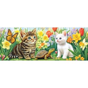 Imagem de VAIIEYO Kits de arte de diamante grande DIY 5D para adultos, tartaruga de gato, animal de arte de diamante, kits de pintura de diamante grande, tela de artesanato de strass redondo para decoração de