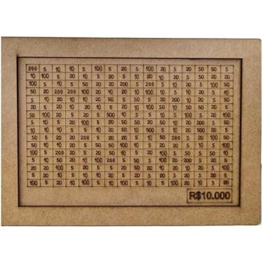 Imagem de Cofre Desafio 10mil/5mil/1mil Em Madeira - MéTodo JaponêS De Economia, Escolha Seu Objetivo De PoupançA!(10.000 (10K))