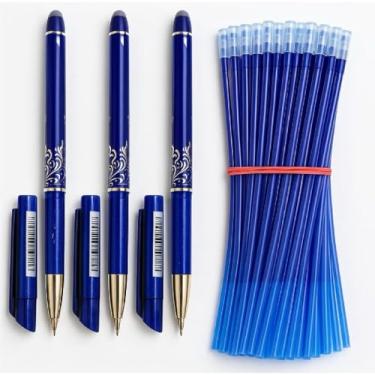 Imagem de ￼kit 3 Caneta que apaga + 10 Refil cor azul - caneta mágica - caneta que apaga com o calor