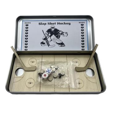 Imagem de YIGOGOYI Hockey Travel Game,Tabletop Hockey Games,Hockey Board Game,Travel Game Baseball Football Knuckle Dice Table Game for Adults (Hockey)