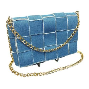 Imagem de Bolsa Tranverv Jeans Quadrada Max Tressé Azul BCAJC02 - Casari