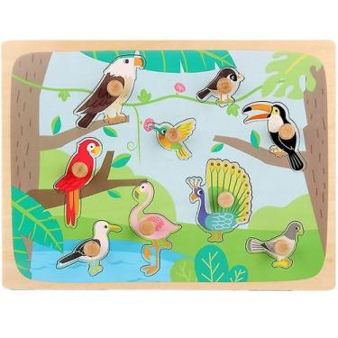 Imagem de Mãos de madeira, quebra-cabeças de madeira, brinquedos educativos para