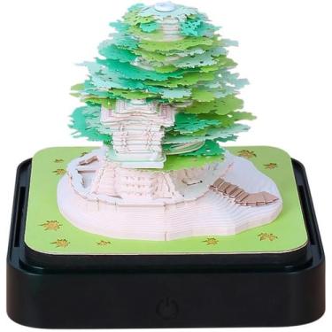 Imagem de Calendário de arte 3D 2025, relógio de mesa criativo com luz LED - Mar