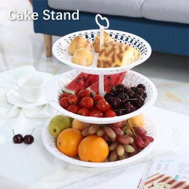 Imagem de Suporte para bolos, 3 camadas, prateleira de plástico para cupcakes, b