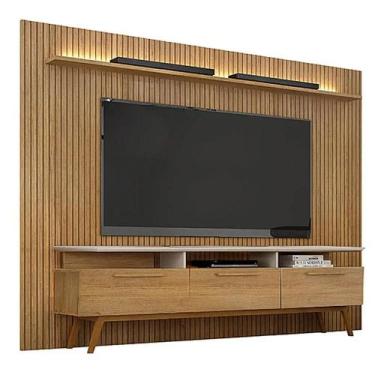 Imagem de Rack com Painel Curitiba para TV até 75 Polegadas Valdemoveis Cinamomo