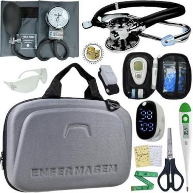 Imagem de Kit Enfermagem Estagio Super Luxo Medidor de Glicose Completo Pa Med, 