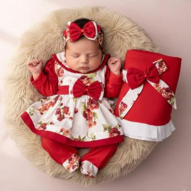 Imagem de Saída Maternidade Conjunto Roupa Para Bebê Menina Charmosinha 05 Peças