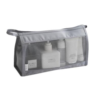 Imagem de Necessaire Feminina para Viagem com Bolso Interno – Grande, Espaçosa e Ideal para Cosméticos, Higiene, Shampoo e Perfumes (Cinza)