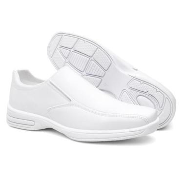 Imagem de Sapato Social Masculino Slip On Branco Enfermagem Saúde Confortável Ma
