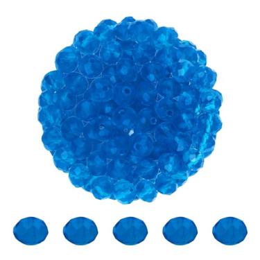 Imagem de Mandala Crafts Contas de cristal de briolette azul Capri de 8 mm – 400 contas de vidro facetadas para fabricação de joias, suprimentos de contas, artesanato DIY, pulseiras, colares, brincos e contas