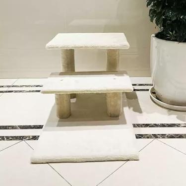 Imagem de Ladder De 2 Degraus Para Cães E Gatos De Pequeno Porte, Macia E Antiderrapante, Para Camas E Sofás, Rampa Segura Para Proteger As Articulações, Banquinho Portátil Para Cães E Gatos(Beige)