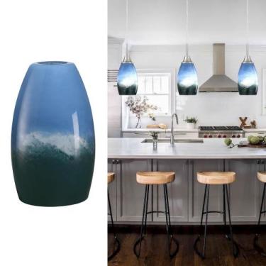 Imagem de Abajur pendente de vidro Viinew Fantastic Blue Art Glass