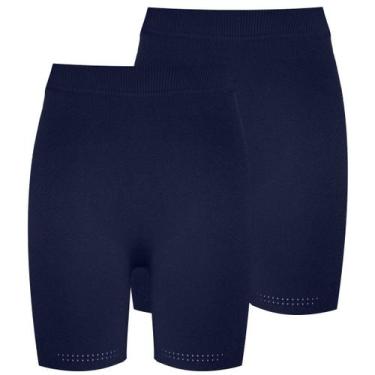 Imagem de Kit 2 Bermuda Modeladora Feminina Trifil Compressão Leve, Marinho, G
