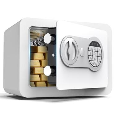 Imagem de SAFEPequenos cofres para casa pequeno cofre mini cofre com compartimento para moedas cofres pessoais para dinheiro documentos caixa de segurança infantil com teclado digital e sensor de luz Caja