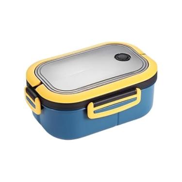 Imagem de Marmita portatil Pote De Marmita Box Food Com Divisoria 1200 Ml Com Talheres(AZUL)