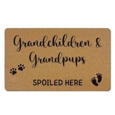 Imagem de EGBTL Presentes engraçados para cães avós, tapetes de porta de coco para ambientes externos, tapete de porta da frente engraçado entrada externa, capacho de boas-vindas para netos e avós, entrada