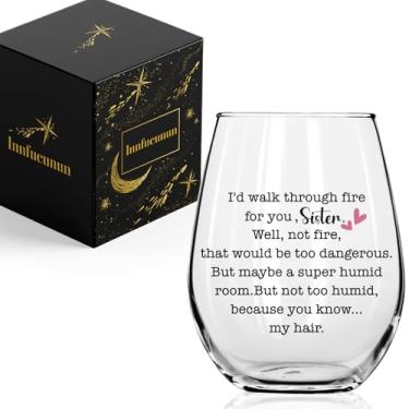 Imagem de Innfueunun Presentes engraçados para irmãs, ideias de presentes de aniversário de Natal para irmãs, melhores presentes de irmãs para amigos da alma, I'd Walk Through Fire For You -150z