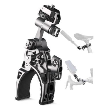 Imagem de Movmax Suporte de câmera com grampo C para bicicleta de estrada de tubo plano, super braçadeira com rosca de 1/4 polegada-20, acessórios para bicicletas elétricas/bicicleta, compatível com GoPro