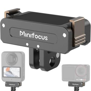Imagem de MINIFOCUS Suporte adaptador magnético de liberação rápida para DJI Osmo 360/Action 5 Pro/4/3, base de conector de suporte de liga de alumínio com orifício de rosca de 6 mm e garras duplas dobráveis