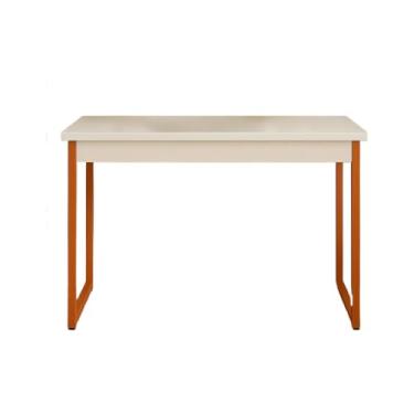 Imagem de Aparador Industrial Mesa Buffet Balcão Multiuso Decorativo para Sala Escritório Hall MDF e Aço(Rosê/Branco)