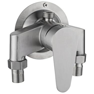 Imagem de Misturador de chuveiro push pull de aço inoxidável, válvula de controle de montagem na parede para sistemas de banheiro e chuveiro ao ar livre