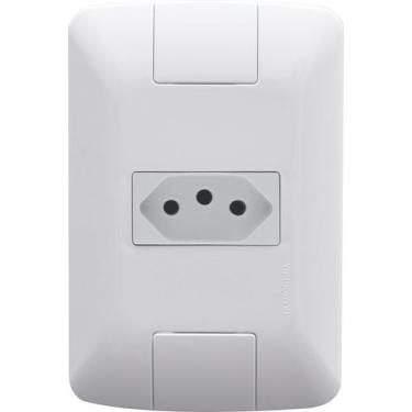Imagem de Conjunto 4x2 com 1 Tomada 2P+T Tramontina Aria 10 A 250 V Branco