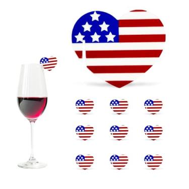 Imagem de 10 marcadores de bebida, etiquetas de bebida acrílicas com tema de laço, lembrancinhas de festa, aniversário, casamento, coquetéis, acessórios de festa (bandeira do amor)