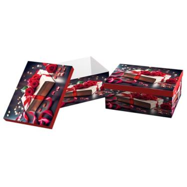 Imagem de Caixa para Presente Cartonada VMP – Kit 10 Unidades | Tamanhos Diversos | Motivo Paixao Vermelho | Papelão Rígido Premium | Embalagem Elegante para Presentes e Lembranças