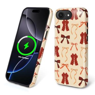 Imagem de Kapadiy Capa magnética para iPhone 16e, lindo design cáqui de Natal compatível com MagSafe Hybrid Dual Protection Silicone + capa protetora rígida à prova de choque antiarranhões para homens e