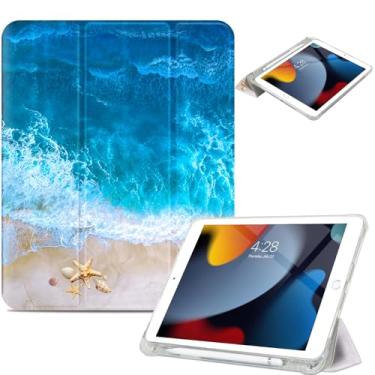 Imagem de Vimorco Capa para iPad de 5ª/6ª geração de 9,7 polegadas 2017/2018, capa para iPad Air 1/2 2013/2014, suporte de lápis/2 suportes de visualização/suporte de digitação/fina, compatível com capas para