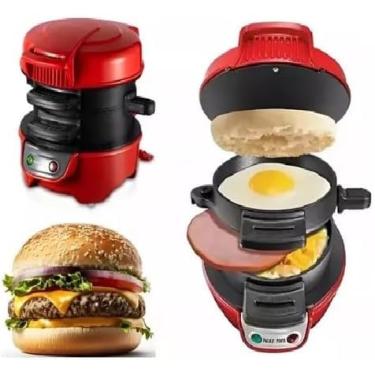 Imagem de Sanduicheira Elétrica c/Chapa Dupla Destacável – Antiaderente Premium p/Limpeza Fácil – Compacta e Rápida – Prepara Lanches e Misto Quente 220V