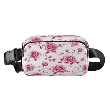 Imagem de CEBUGI Pochetes de caminhada para homens e mulheres, pochetes resistentes à água da moda rosa com cinto ajustável para treino, viagem, corrida