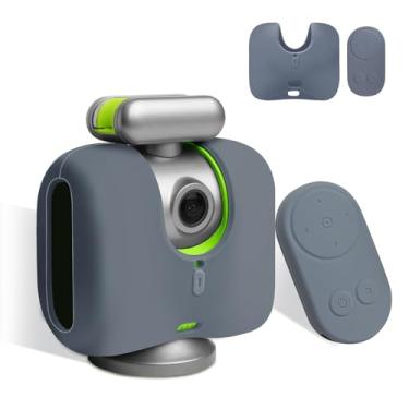 Imagem de SARLAR Pacote com 2 capas de silicone para câmera XbotGo Chameleon e controle remoto, espessa, resistente a arranhões, à prova de choque, película protetora para fotos diárias, (cinza)