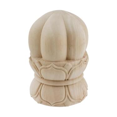 Imagem de Dnyta 1 peça de acabamentos de madeira decorativos, acabamentos de escultura em madeira inacabados para artesanato colunas de apoio de braço de escada de madeira para uso interno decoração de casa