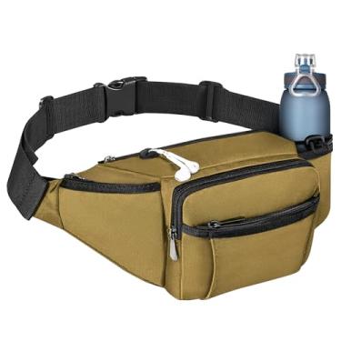 Imagem de NOOLA Pochete para homens e mulheres, bolsa de cintura leve com suporte para garrafa de água, bolsa de cinto ajustável com vários bolsos para caminhadas, passeios com cães, ao ar livre, ciclismo