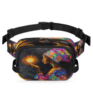 Imagem de Pochete azul retrô borboleta para mulheres e homens com alça ajustável bolsa de cinto bolsa transversal bolsa de peito bolsas de bumbum bolsa tiracolo, Cor 34