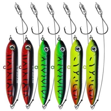 Imagem de CWSDXM Equipamento de peixe-gato com boia de chocalho, equipamento de pesca pré-montado para peixe-gato, plataforma com líder de aço de alta resistência e ganchos circulares 5/0 6/0 8/0 para rio, lago